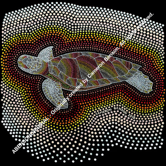 090 Turtle Side View A4 - Square Print