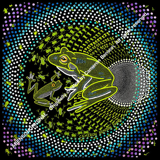 093 Green Tree Frog Acrylic Coaster