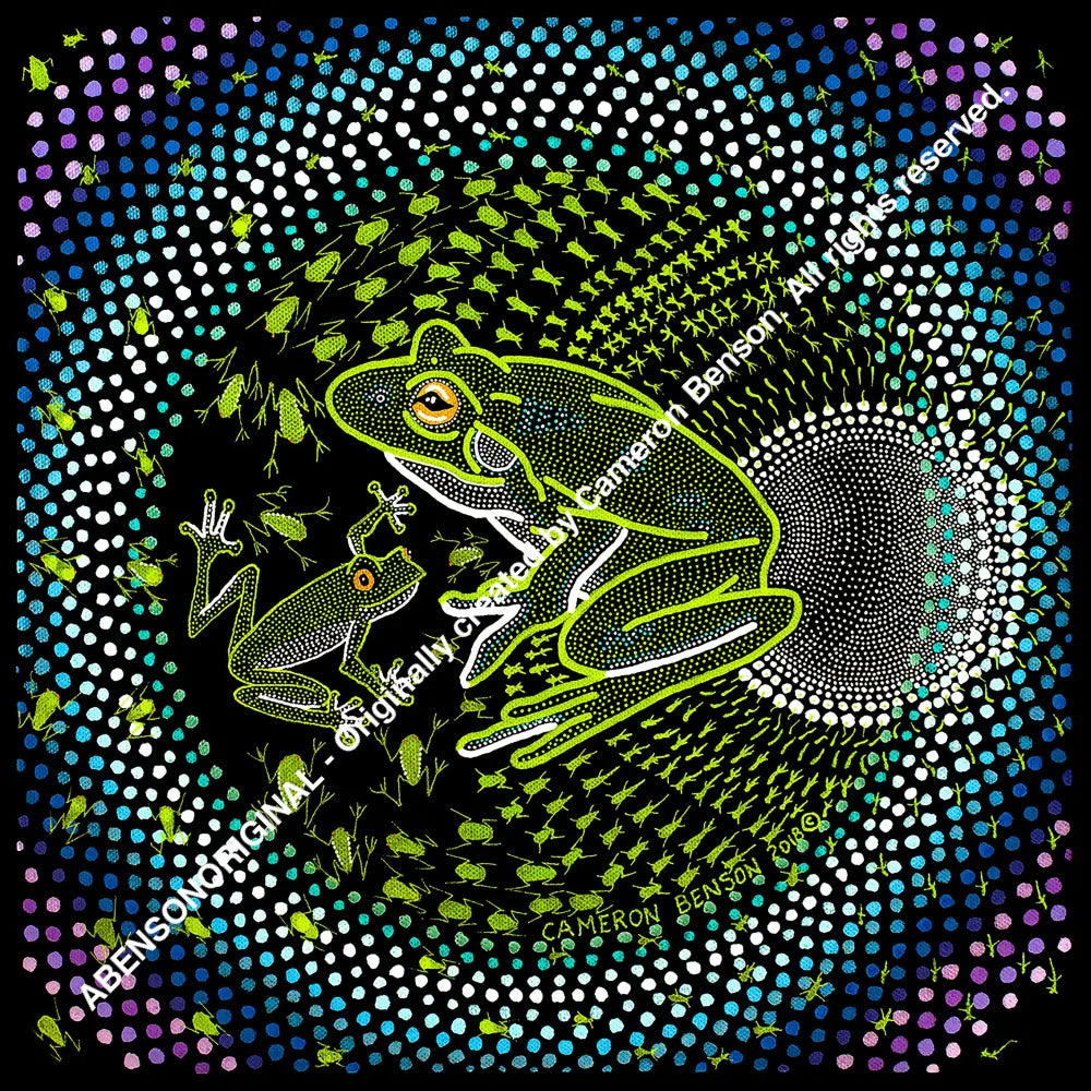 093 Green Tree Frog Glass Coaster