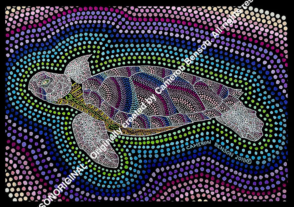 094 Sea Turtle side view Tee Towel