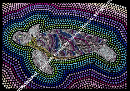 094 Sea Turtle side view Tee Towel
