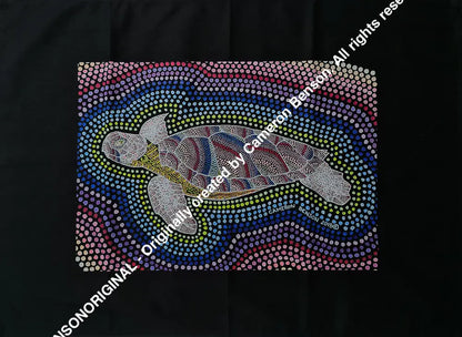 094 Sea Turtle side view Tee Towel