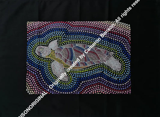 094 Sea Turtle side view Tee Towel