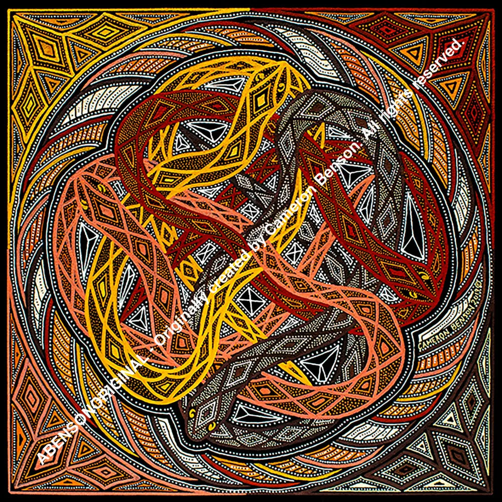 096 Four Snakes Tote Bag