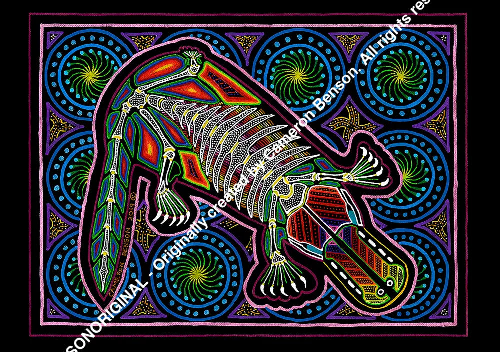 097 Platypus Metallic Cotton Rag Print
