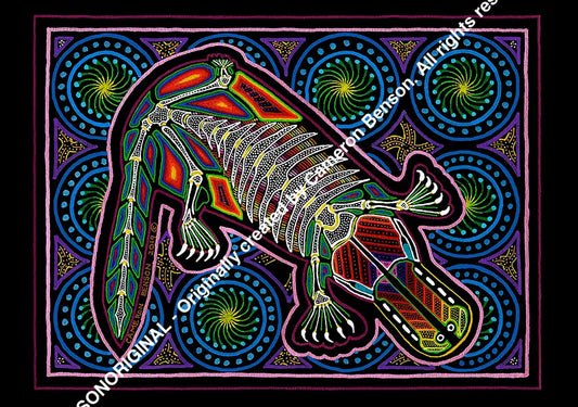 097 Platypus Metallic Cotton Rag Print
