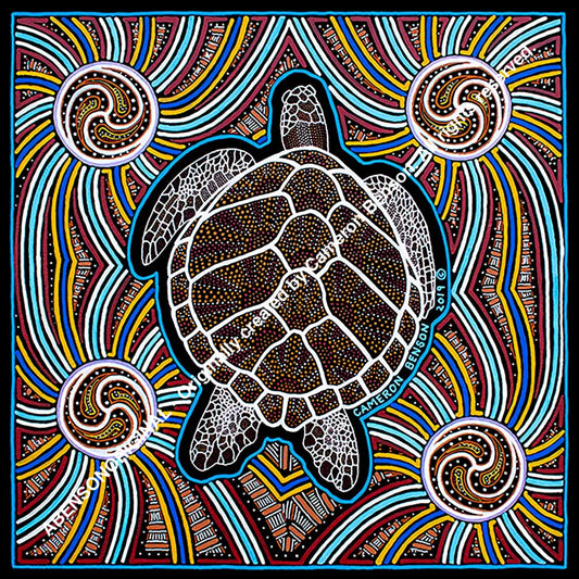 100 Turtle Cotton Rag Print