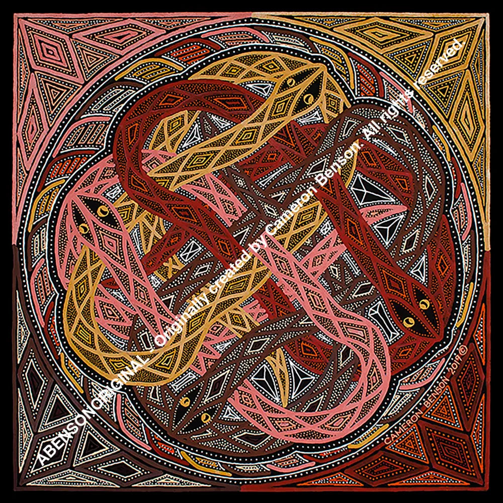 101 Four Snakes Acrylic Coaster