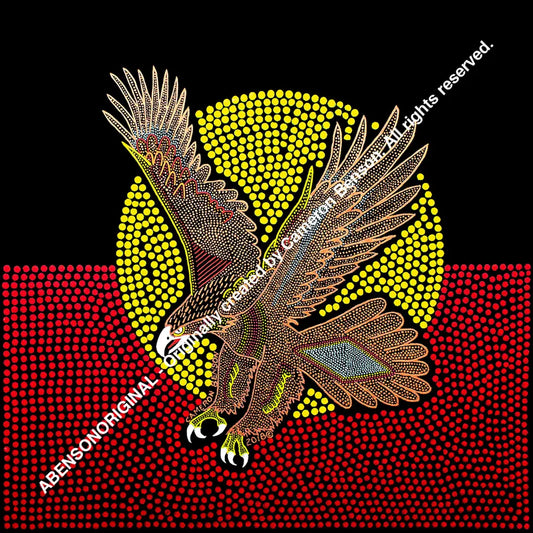 103 Eagle With Flag 50cm x 50cm Canvas Print