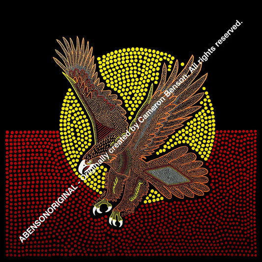 103 Eagle With Flag A4 - Square Print