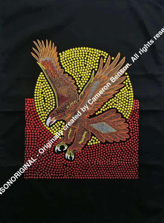 103 Eagle with Flag Tee Towel