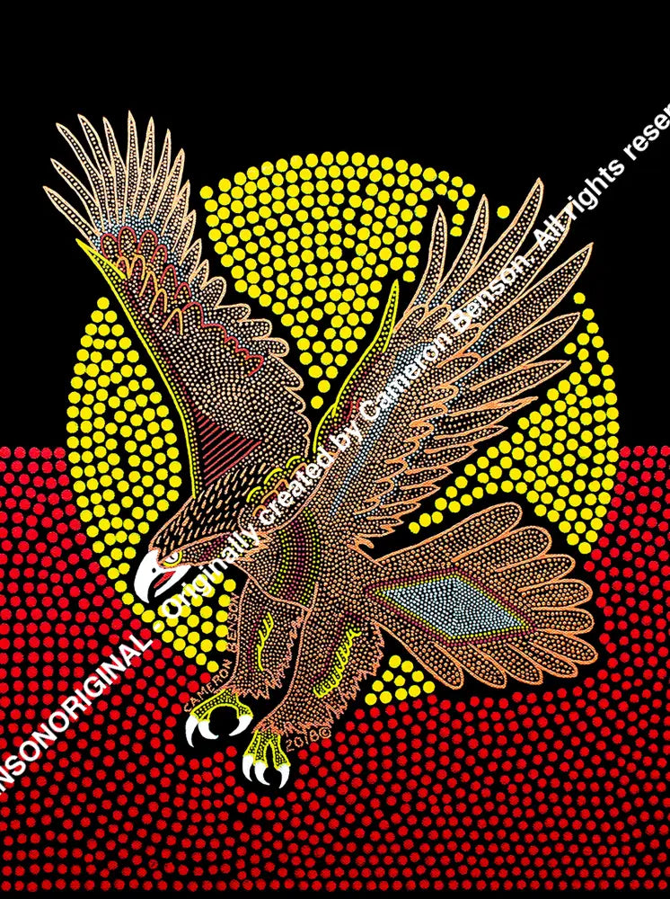 103 Eagle with Flag Tee Towel