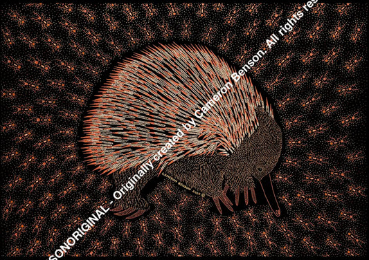 110 Echidna Metallic Cotton Rag Print