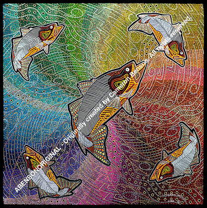 113 Five Fish In A Rainbow Water Hole Unisex Tee