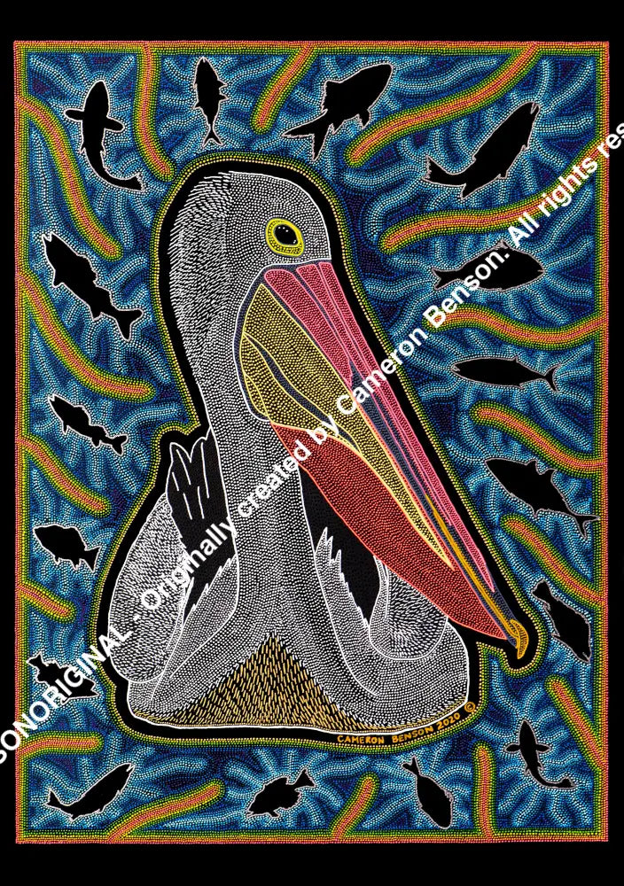 114 Pelican 50cm x 67cm Canvas Print
