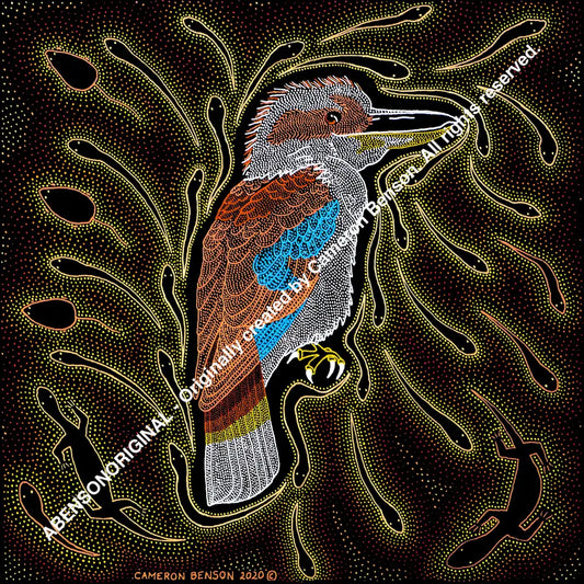 115 Kookaburra Dreaming 50cm x 50cm Canvas Print