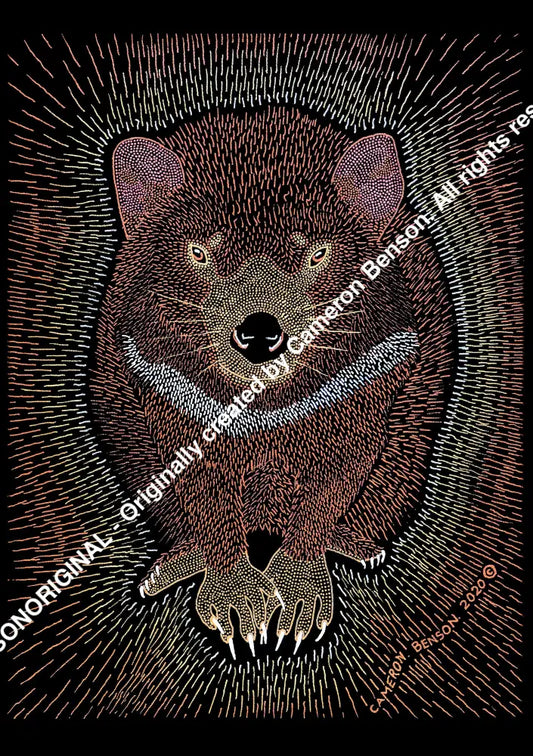 116 Tasmanian Devil Cotton Rag Print