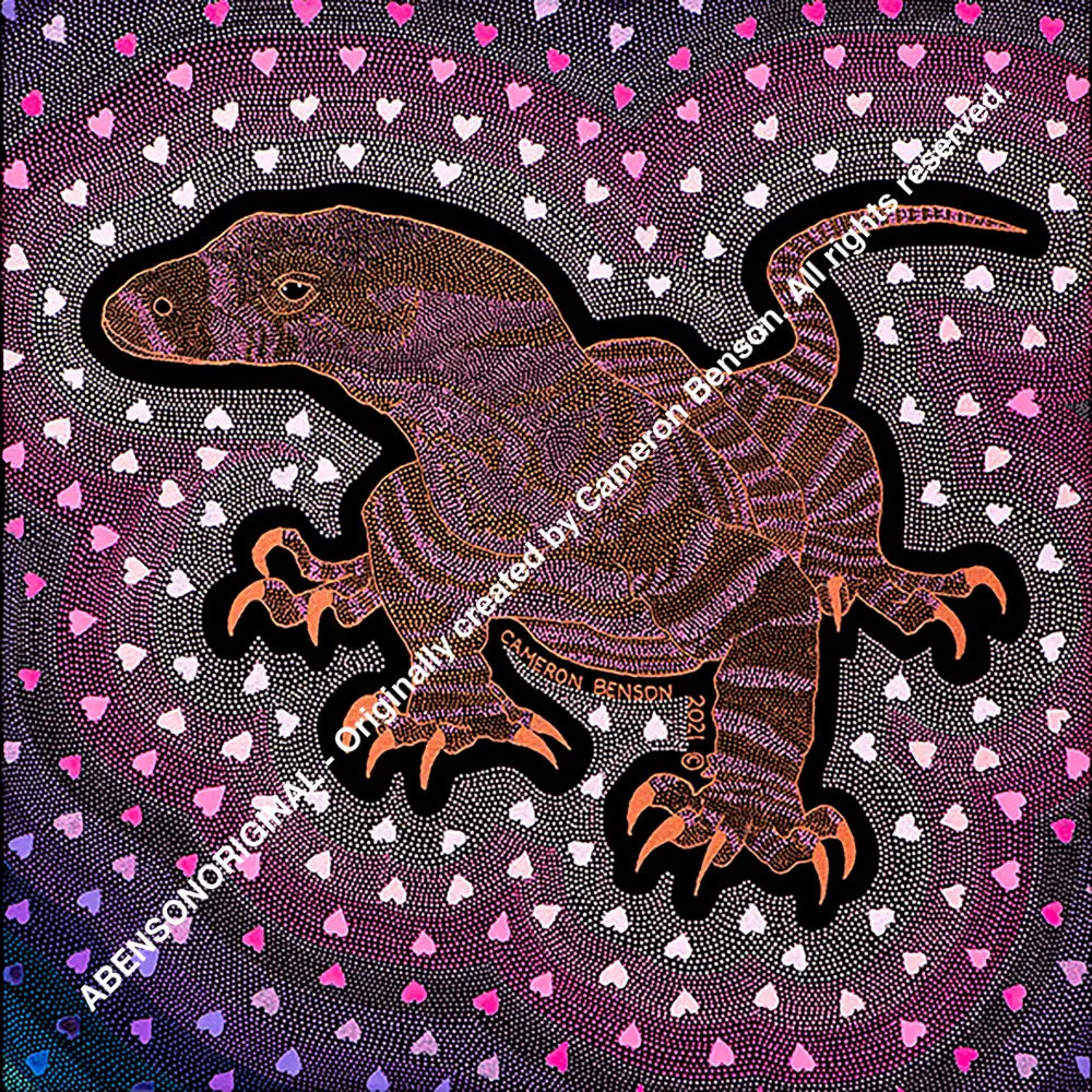 117 Goanna Metallic Cotton Rag Print