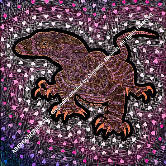 117 Goanna Metallic Cotton Rag Print