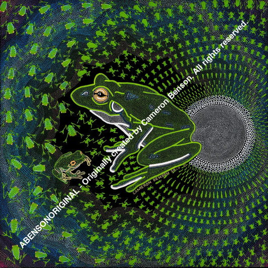 118 Green Tree Frog Glass Coaster