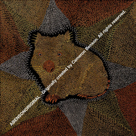 119 Wombat Glass Coaster