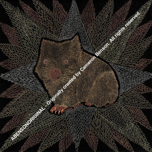 119 Wombat Metallic Cotton Rag Print