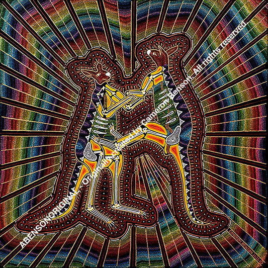 120 Fighting Kangaroos 50cm x 50cm Canvas Print