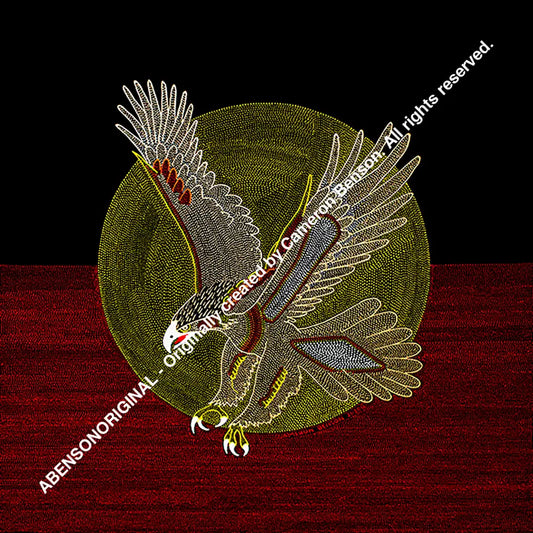 122 Eagle With Flag 50cm x 50cm Canvas Print