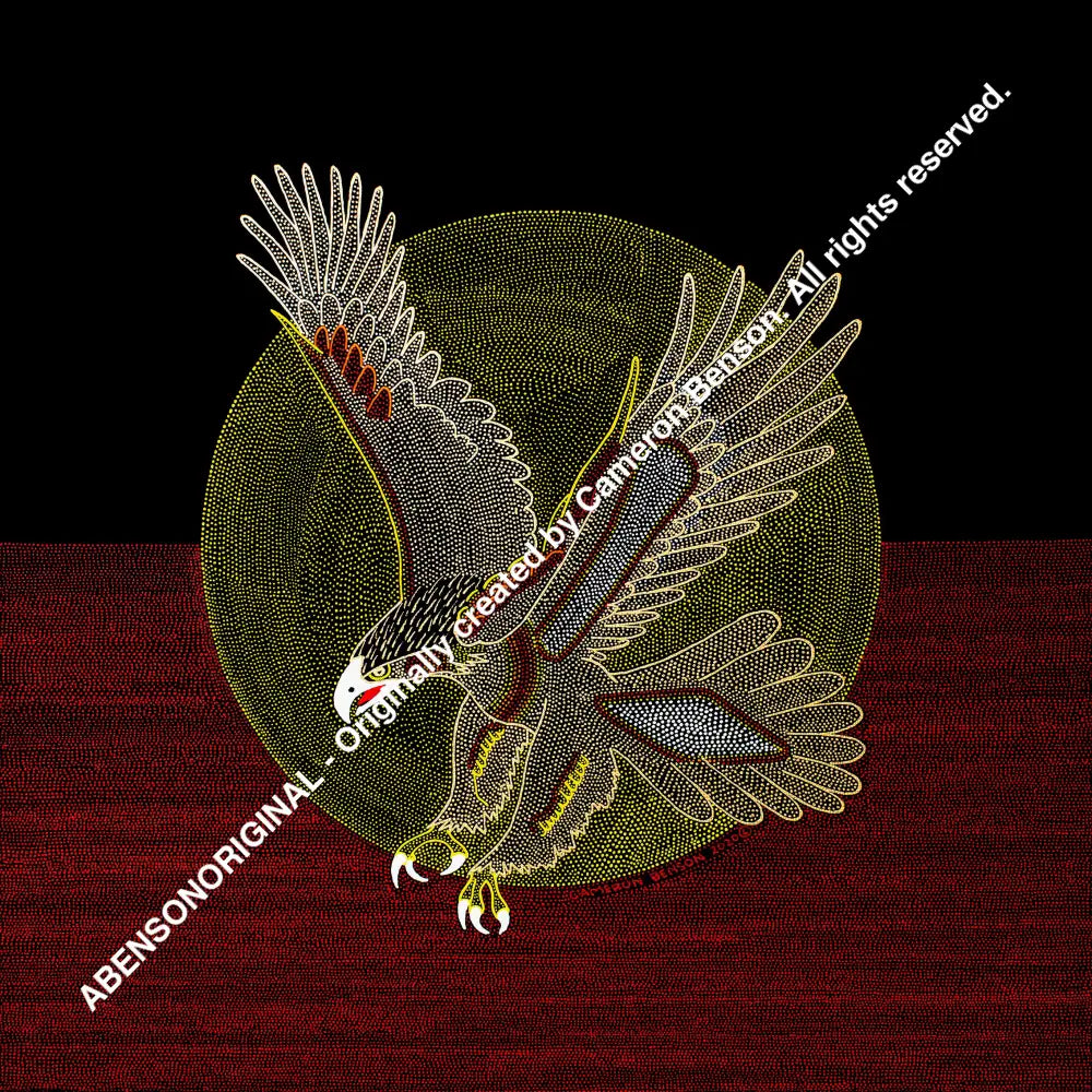 122 Eagle With Flag A4 - Square Print