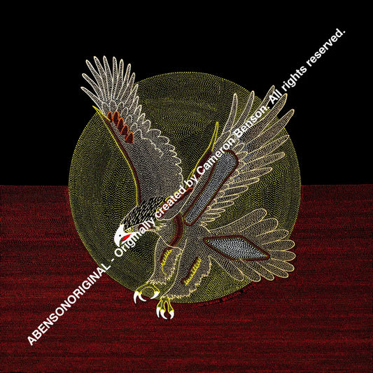 122 Eagle With Flag A4 - Square Print