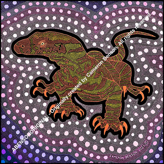124 Goanna Metallic Cotton Rag Print