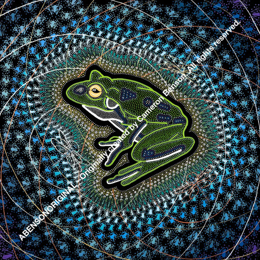 128 Green Tree Frog A4 - Square Print