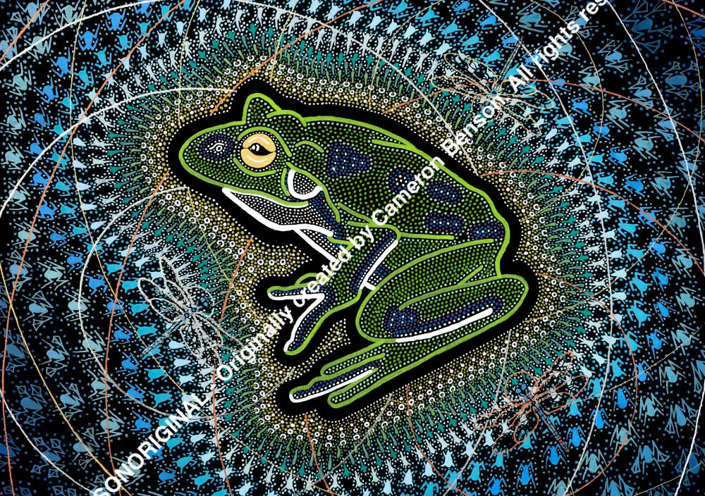 128 Green Tree Frog A4 - Square Print