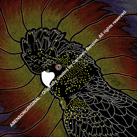 132 Black Cockatoo 50cm x 50cm Canvas Print