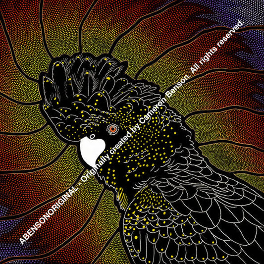 132 Black Cockatoo A4 - Square Print