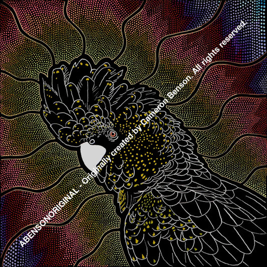 133 Black Cockatoo Glass Coaster